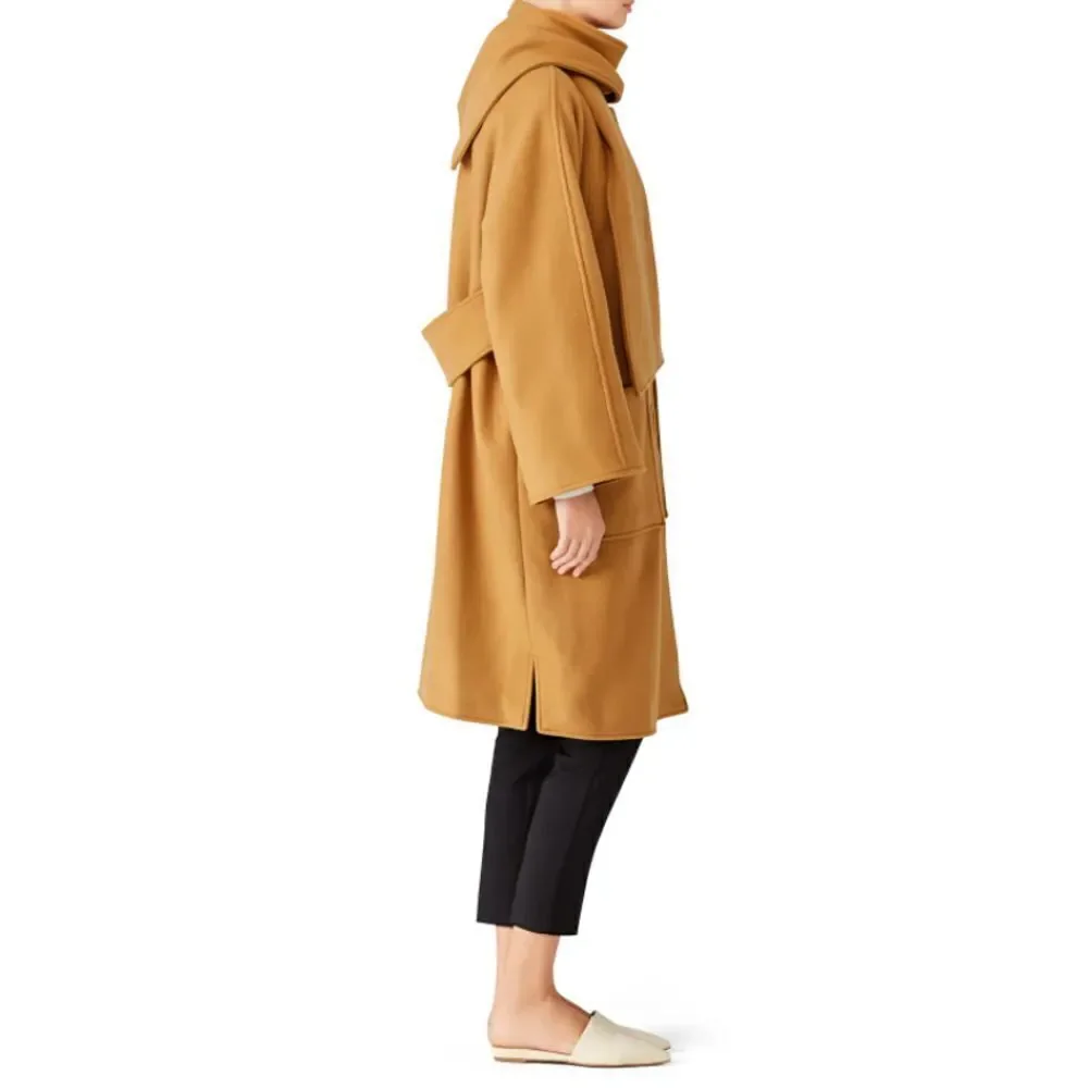 TORY BURCH Brown Wool Twill Camel Chelsea Coat US 0